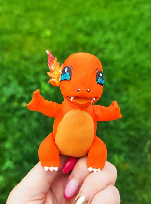 Charmander pokemon figurka z masy cukrowej na tort Pokemony jadalny po