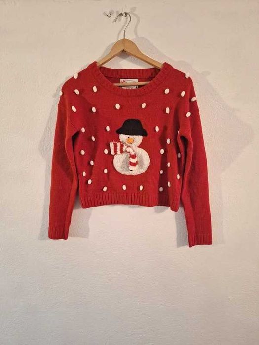 Świąteczny sweterek Atmosphere bałwanek | XS 34 | NOWY