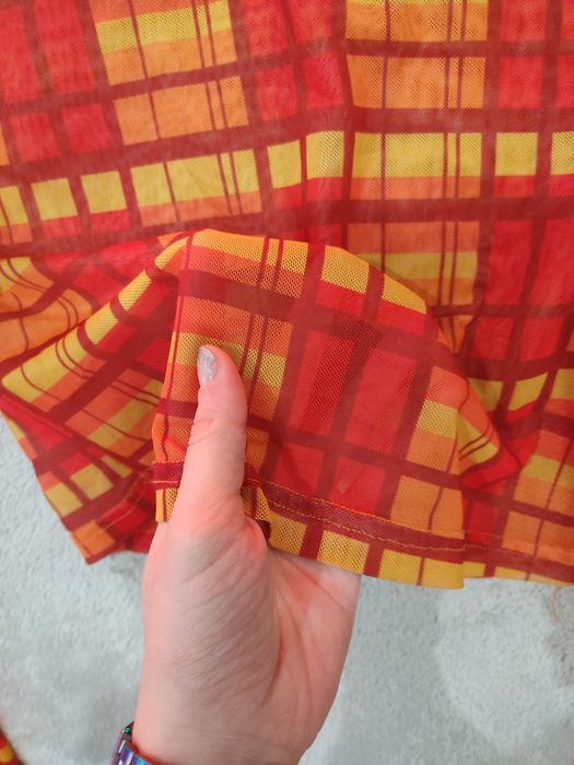 Топ сітка помаранчевий в клітинку y2k