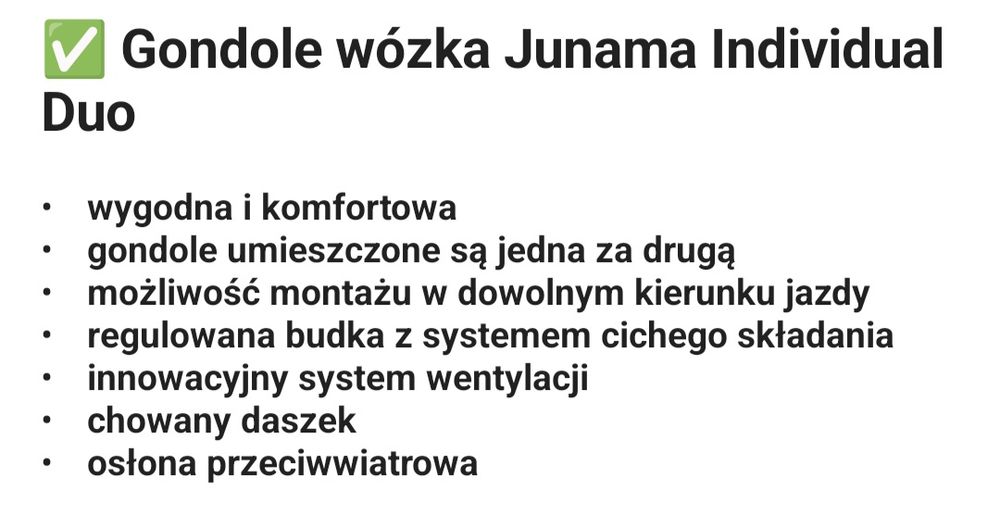 Wózek bliźniaczy JUNAMA