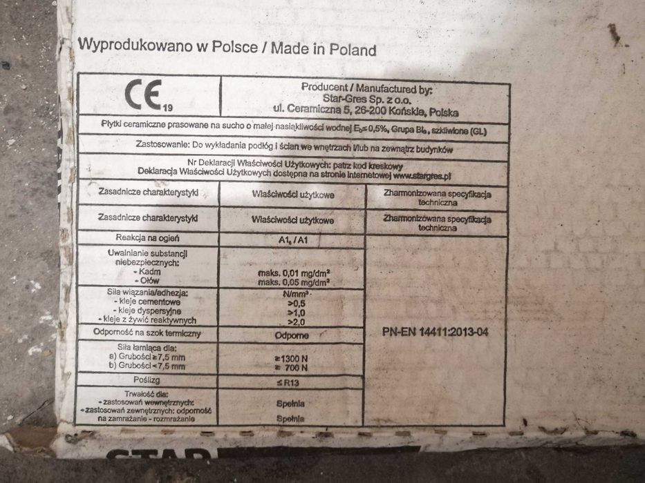 Płytki gresowe Stargras 2.0 2cm nowe 21 sztuk 40x80