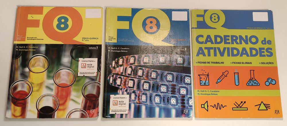 Pack Completo Físico-Química 8.º Ano - FQ 8 ASA (Manuais Vol 1 e 2 + Caderno Atividades)
