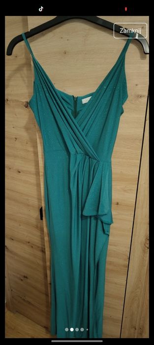 Sukienka weselna wieczorowa długa z rozcięciem