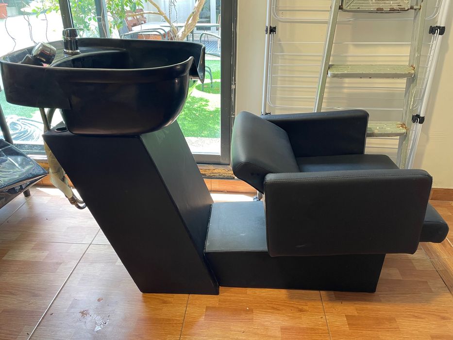 Rampa de lavagem e cadeira cabeleireiro