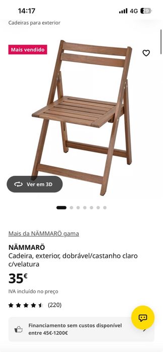Cadeira dobrável ikea