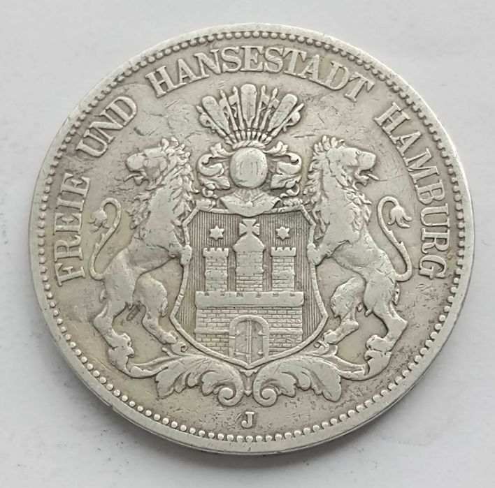5 marek 1876 Hamburg - srebro