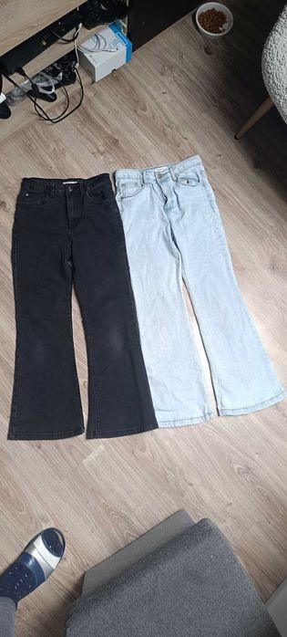 Czarne dzwony spodnie dziewczece 146 152