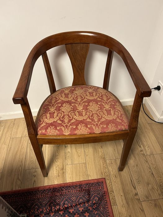 Krzesła drewniane antyki 3 sztuki art deco secesyjne