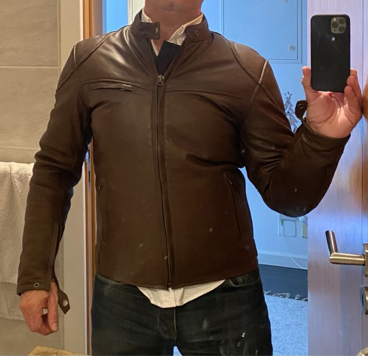 Casaco de Pele Motard com protecção Tamanho M