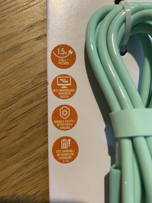 Kabel Do Iphone Lightning 1,5 M Hykker Solidny