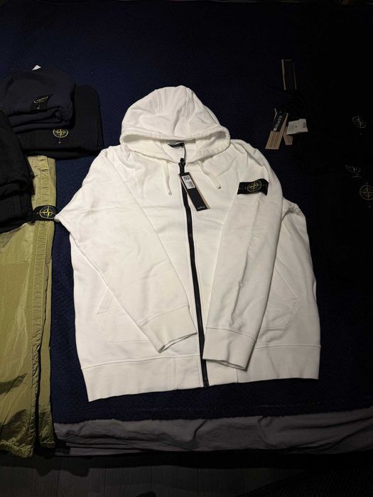 Зип Худи Stone Island Classic White Patch Zip Hoodie Стон Оригинал