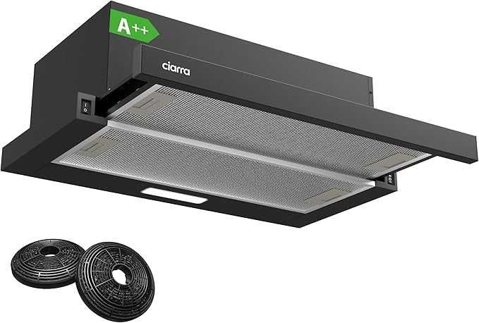 CIARRA CBCB6906D Teleskopowy Okap Kuchenny Pochłaniacz 60 cm 370 m/h