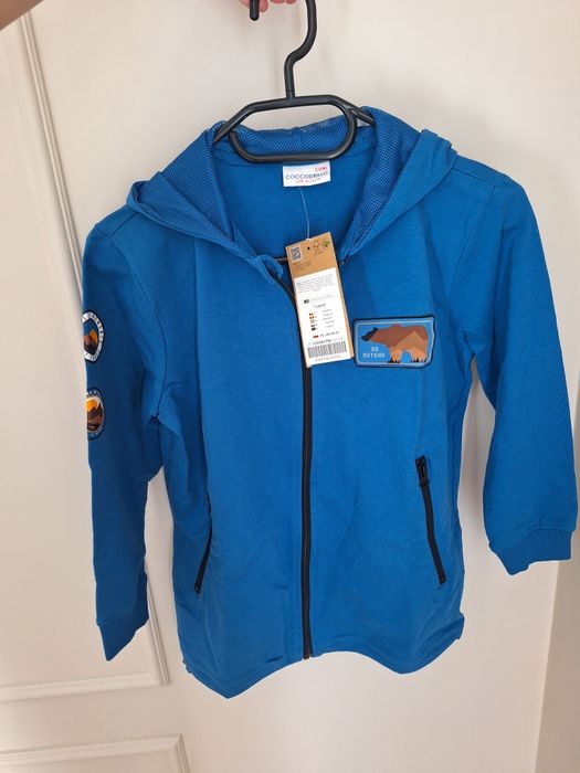 Chłopięca niebieska bluza z kapturem go outside nowa Coccodrilo