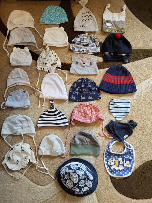 Mix czapek na chłopca, od newborn po 1,5 roczku