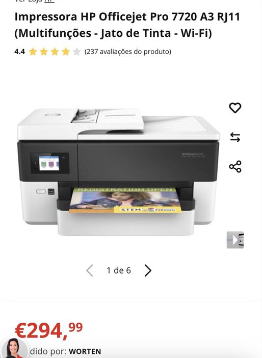 Hp office jet Pro 7720 A3