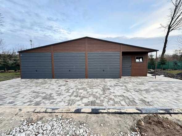 Garaż blaszany drewnopodobny 4mx6m profil producent cała polska 6x6