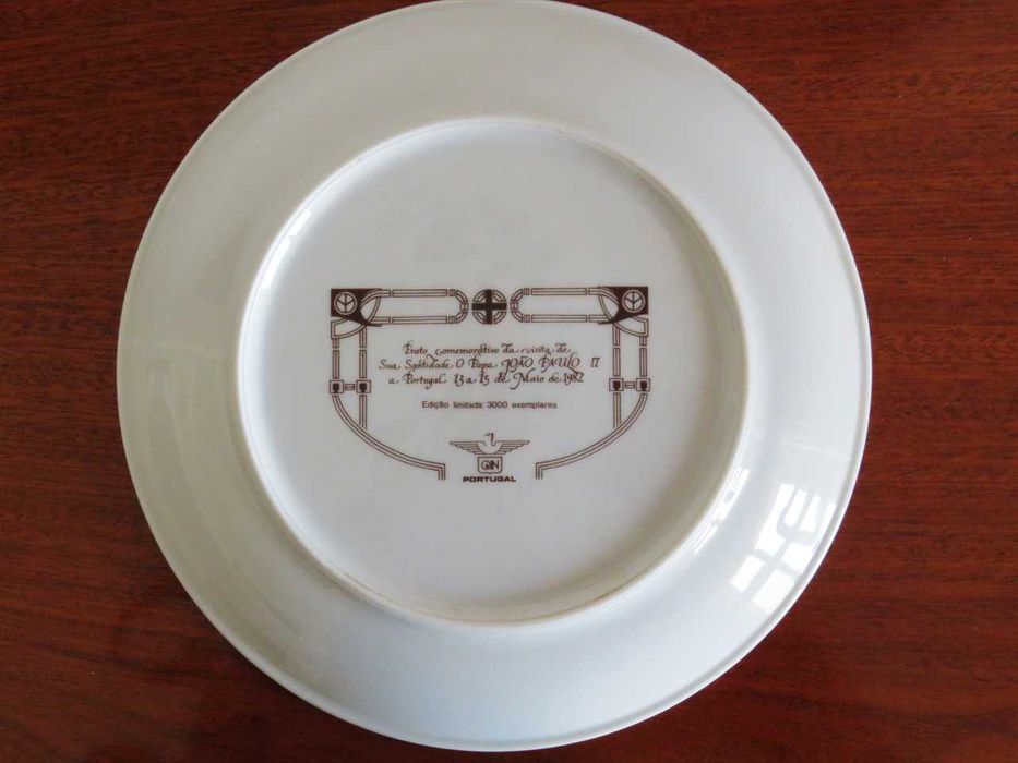 Prato de porcelana Papa João Paulo II
