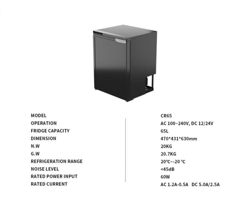 Frigorífico CZ CR65 12V/24V (65L) (Autocaravana / Campervan)