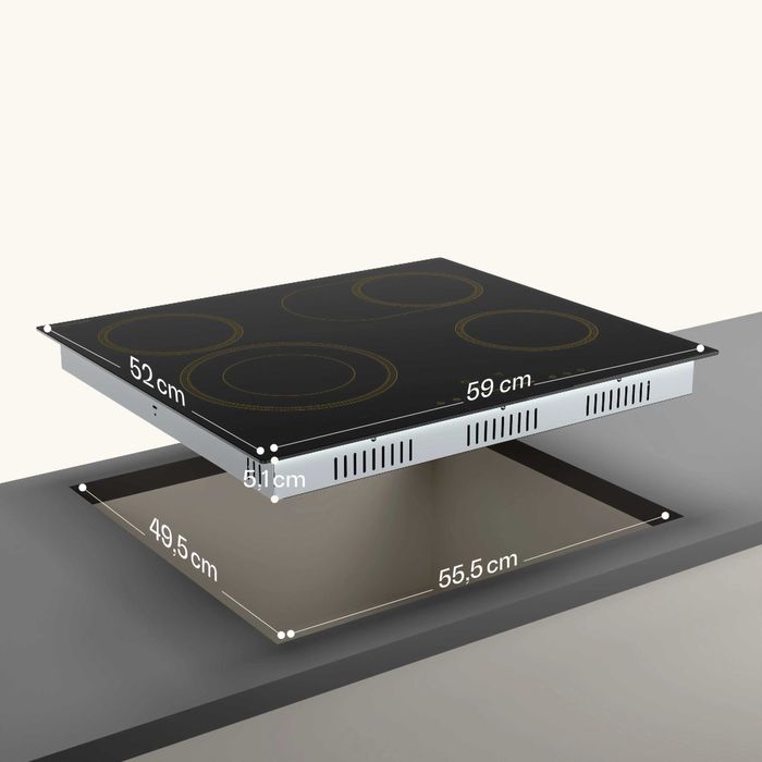 Варильна поверхня Victoria 4 60cm Ring Ceramic Hob Black плита електрична варочная