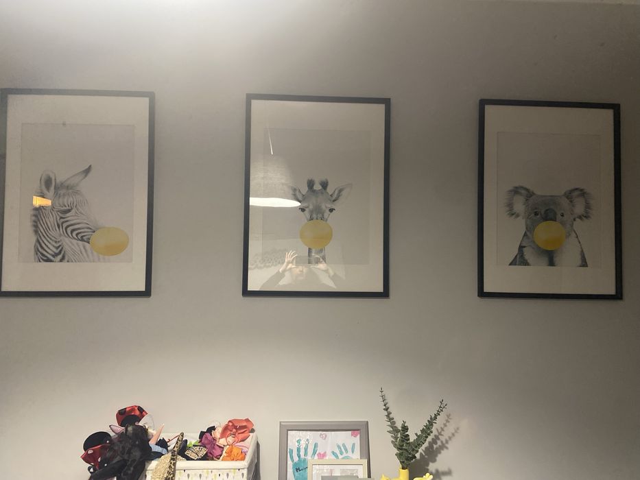 3 Poster de animais para moldurar ideal para  quarto de crianca