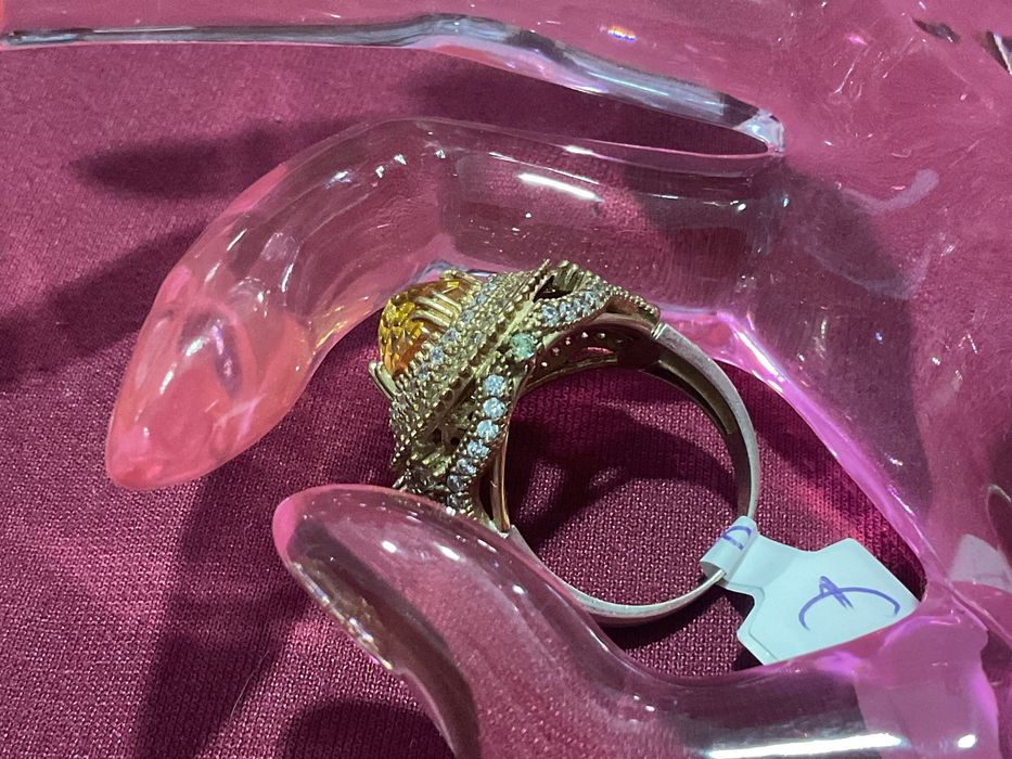 Anel senhora prata banho ouro t,22