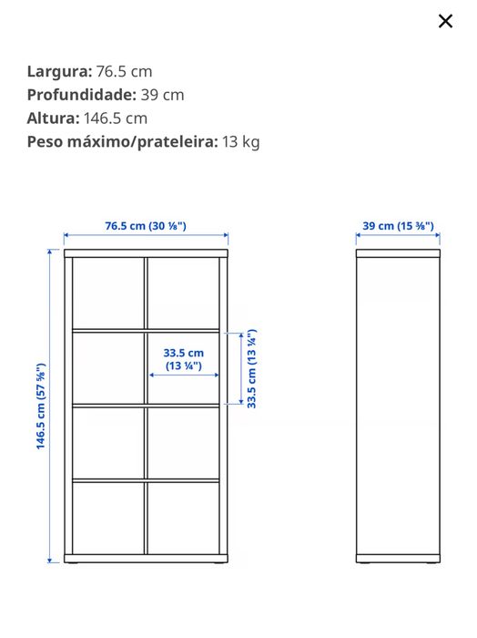 Estante preta com cestos