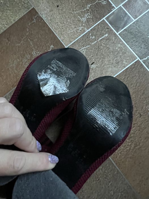 Боти тканеві бордові