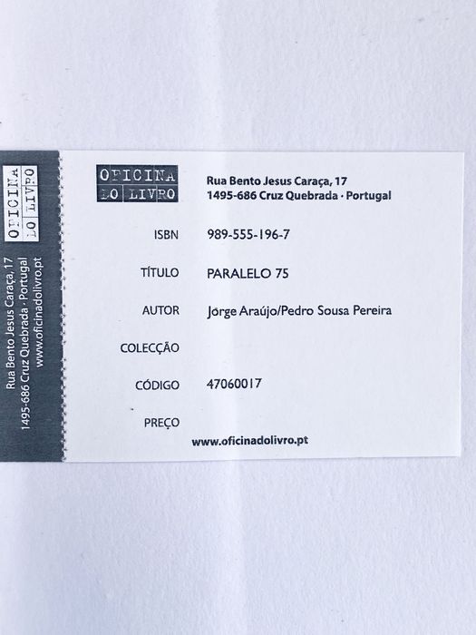 Livro Paralelo 75 ou O Segredo de um Coração Traído - Pedro Sousa Pereira,Jorge Araújo