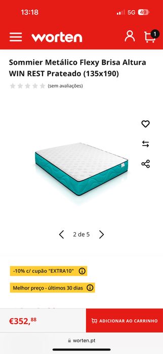 Cama casal 135x190 como nova