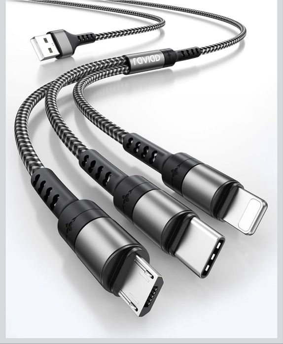 Uniwersalny kabel USB 3W1  2m NYLON