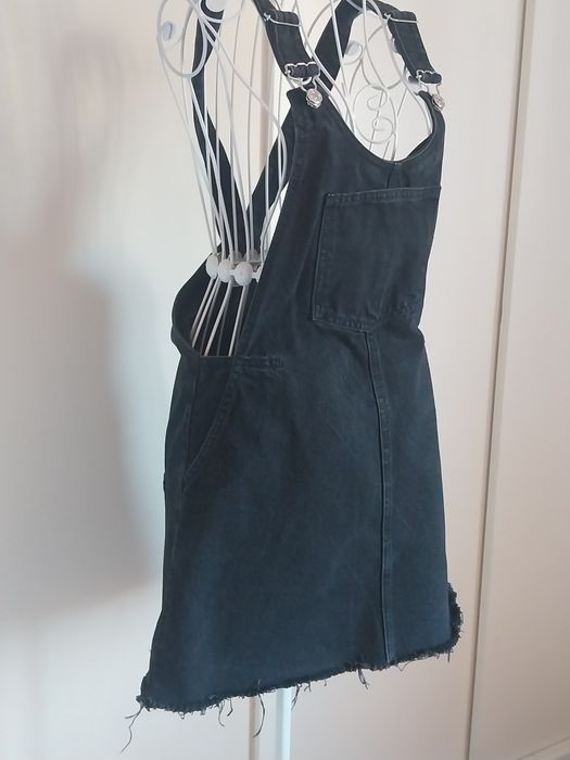 Vestido preto Zara, em ganga, Tamanho S