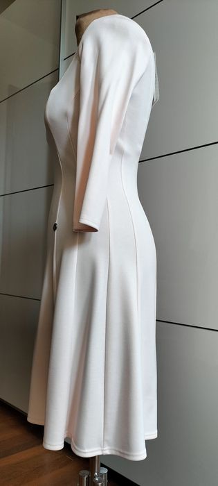 Sukienka Pretty Girl pudrowy róż nowa S rękaw 3/4