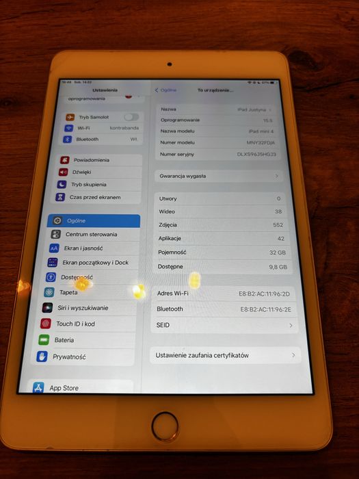 Apple iPad Air 32GB Wi-Fi (A1474) Srebrny - Stan BDB