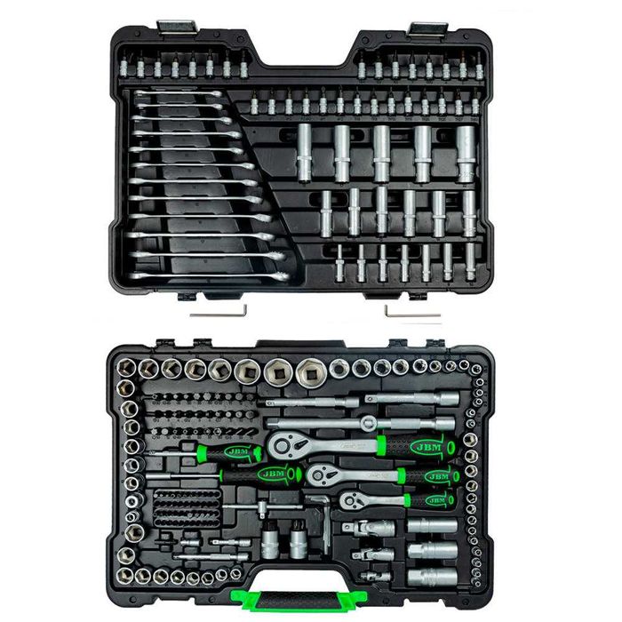 Caixa de ferramentas de 216 peças com chaves hexagonais zincadas JBM