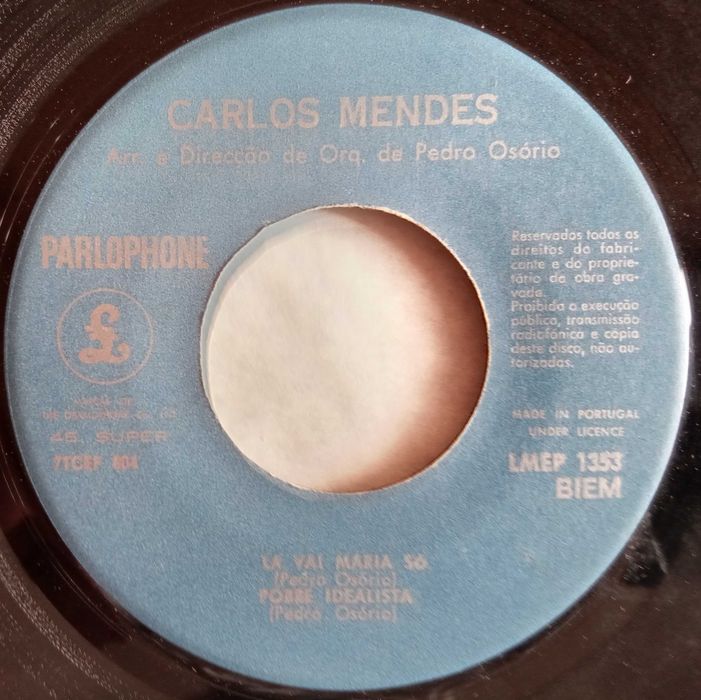 Carlos Mendes - - - - - Lá Vai Maria Só - - - - - EP