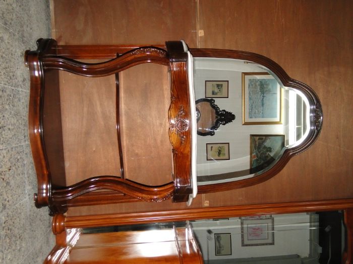 Consola antiga com espelho e tampo em pedra - óptimo estado