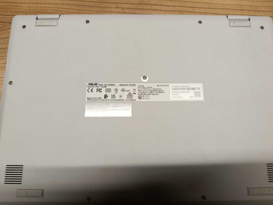 Portátil ASUS Chromebook CX1500CKA-N4AHDSC1 (Intel Core intel Celeron N4500 - Intel UHD Graphics - RAM: 8 GB - 128 GB SSD - 15.6'')