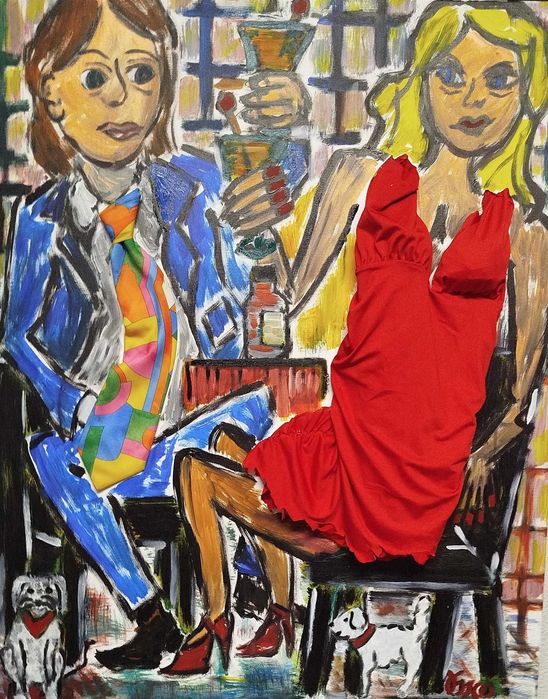 Quadro pintura a óleo FLIRT 100cms x 80 cms