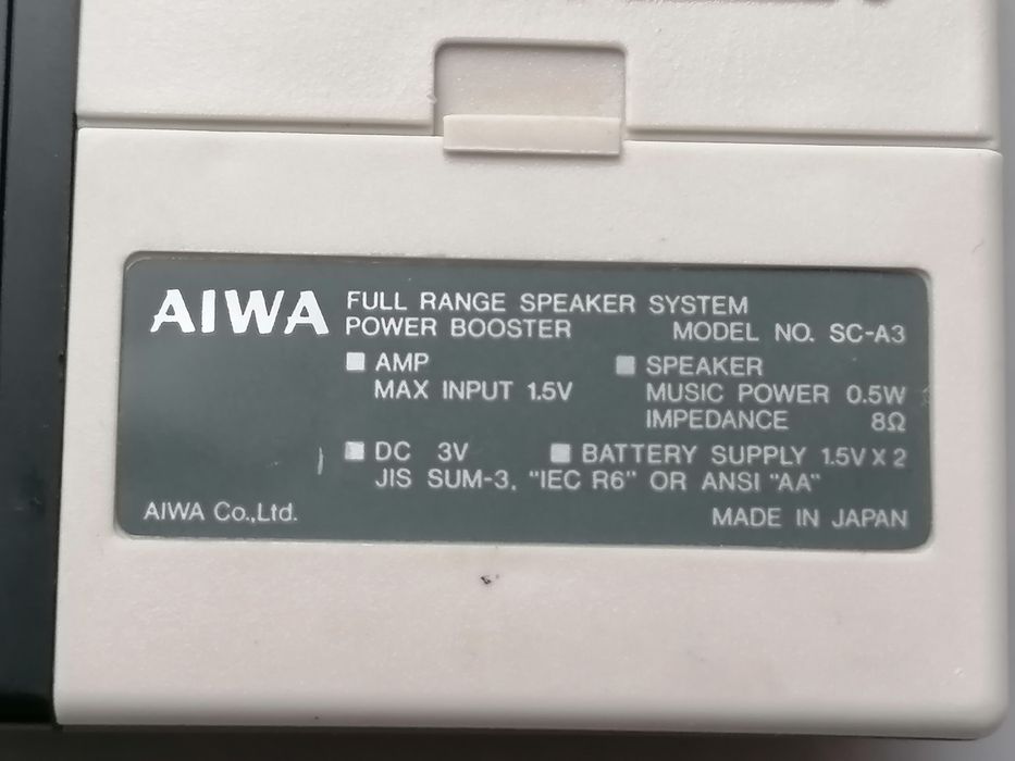 Dyktafon, walkman Aiwa HS-M2 z głośnikami