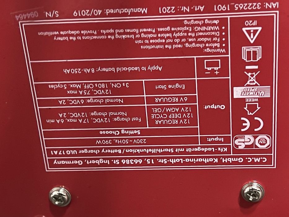 Carregador baterias auto e moto