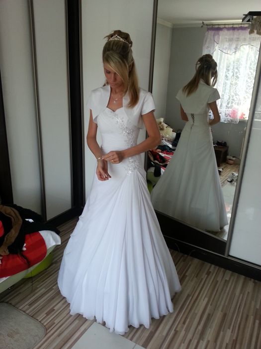 PROMOCJA UNIKAT biała suknia ślubna z kryształkami 34/36/38