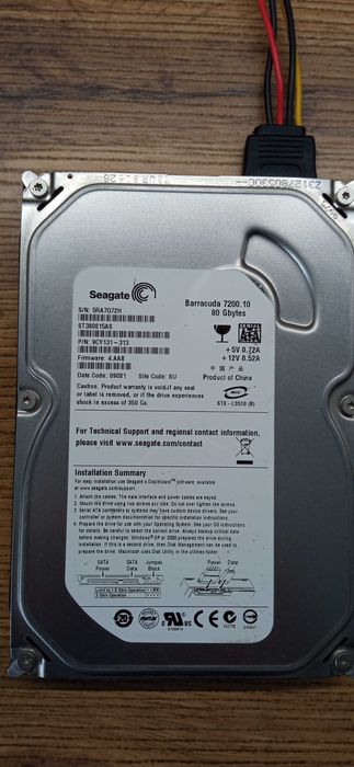 Жесткий диск  80gb ,