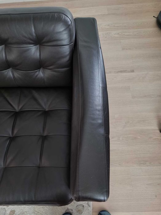 LANDSKRONA
Sofá 2 lugares, Grann/Bomstad preto/madeira (IKEA)