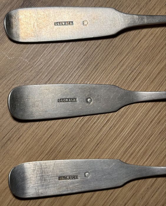 Srebra łyżeczka x 3 szt. Herb Abdank Srebro Kraków Austro-Węgry