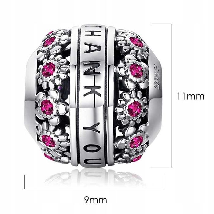 CHARMS do bransoletki Pandora zawieszka granatowa kula S925