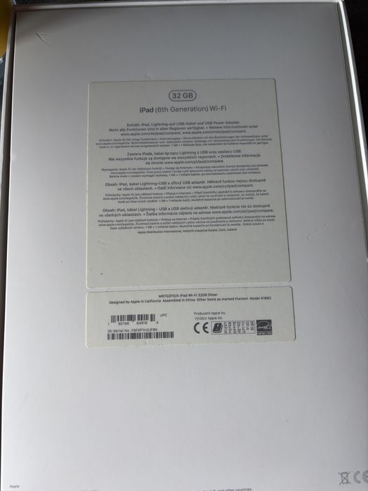 Apple Ipad 6 a1893