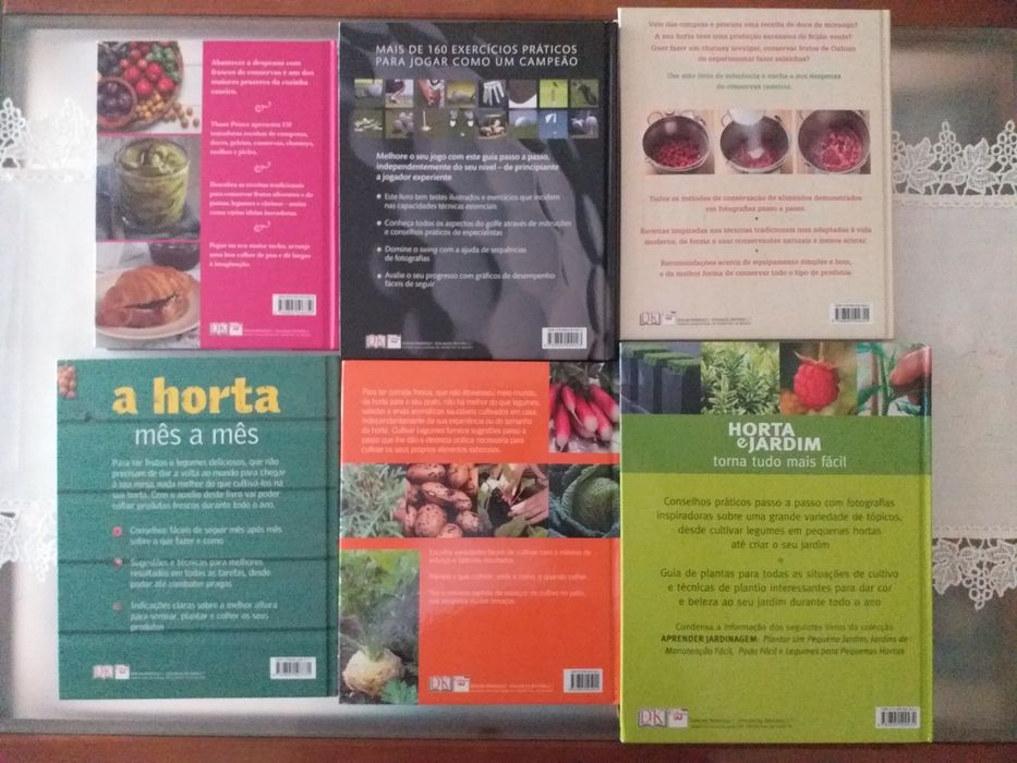 Livros"CONSERVAS"Horta Jardim"GOLFE"Doces Compotas"Cultivar legumes"H