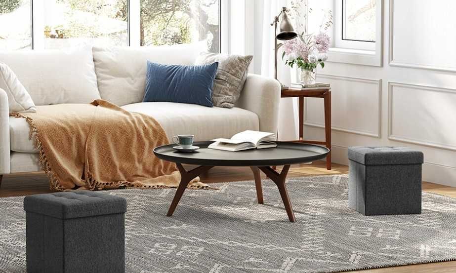 Pufa z przestrzenią do przechowywania 2 sztuki