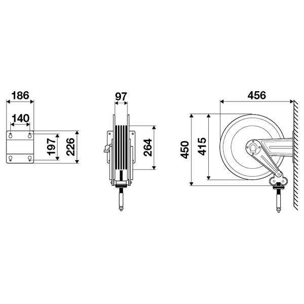 Bęben zwijak do myjki Karcher na wąż 20m - stal Malowany