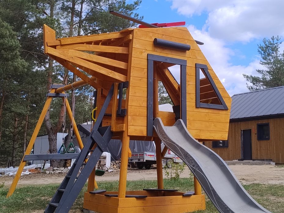 Ogrodowy plac zabaw dla dzieci helikopter ślizg huśtawki piaskownica